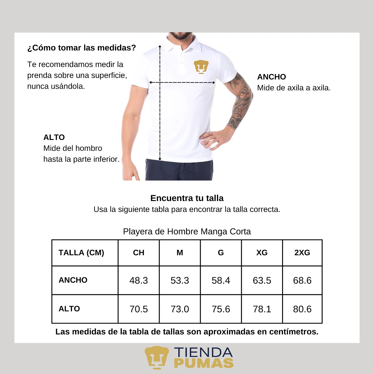 Playera Tipo Polo Hombre Pumas UNAM Logo Dorado