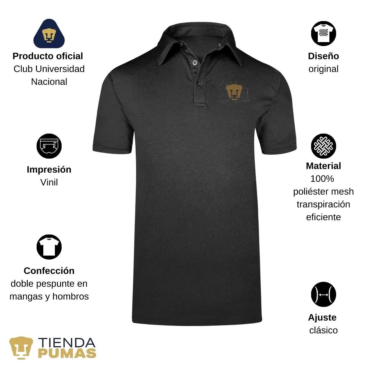 Playera Tipo Polo Hombre Pumas UNAM