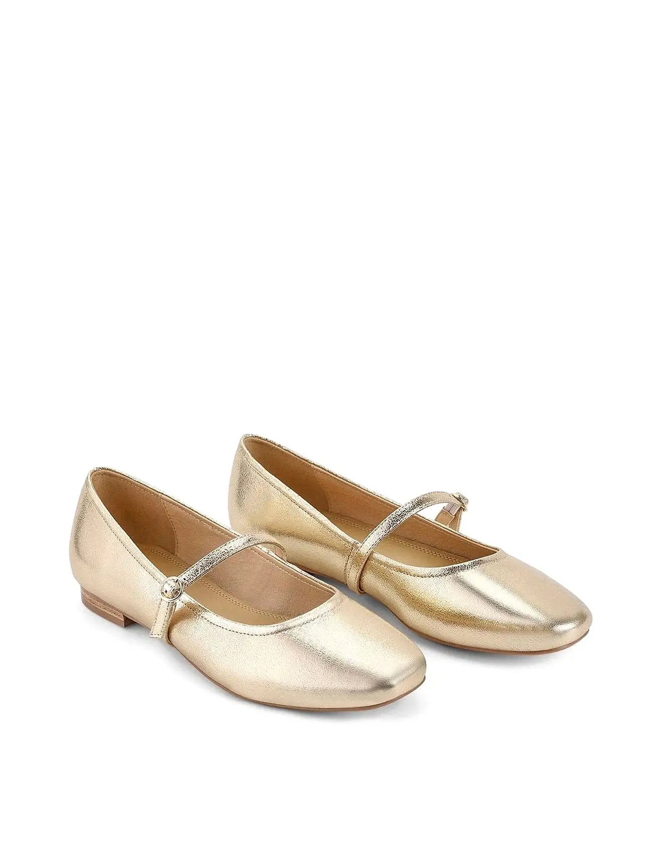 Rey Mary Jane Ballet - Gold Metallic Leather