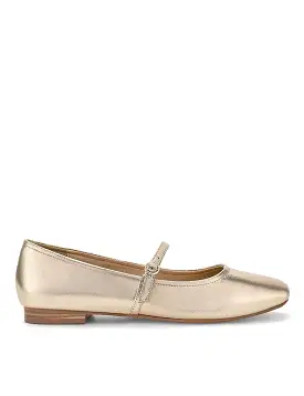 Rey Mary Jane Ballet - Gold Metallic Leather