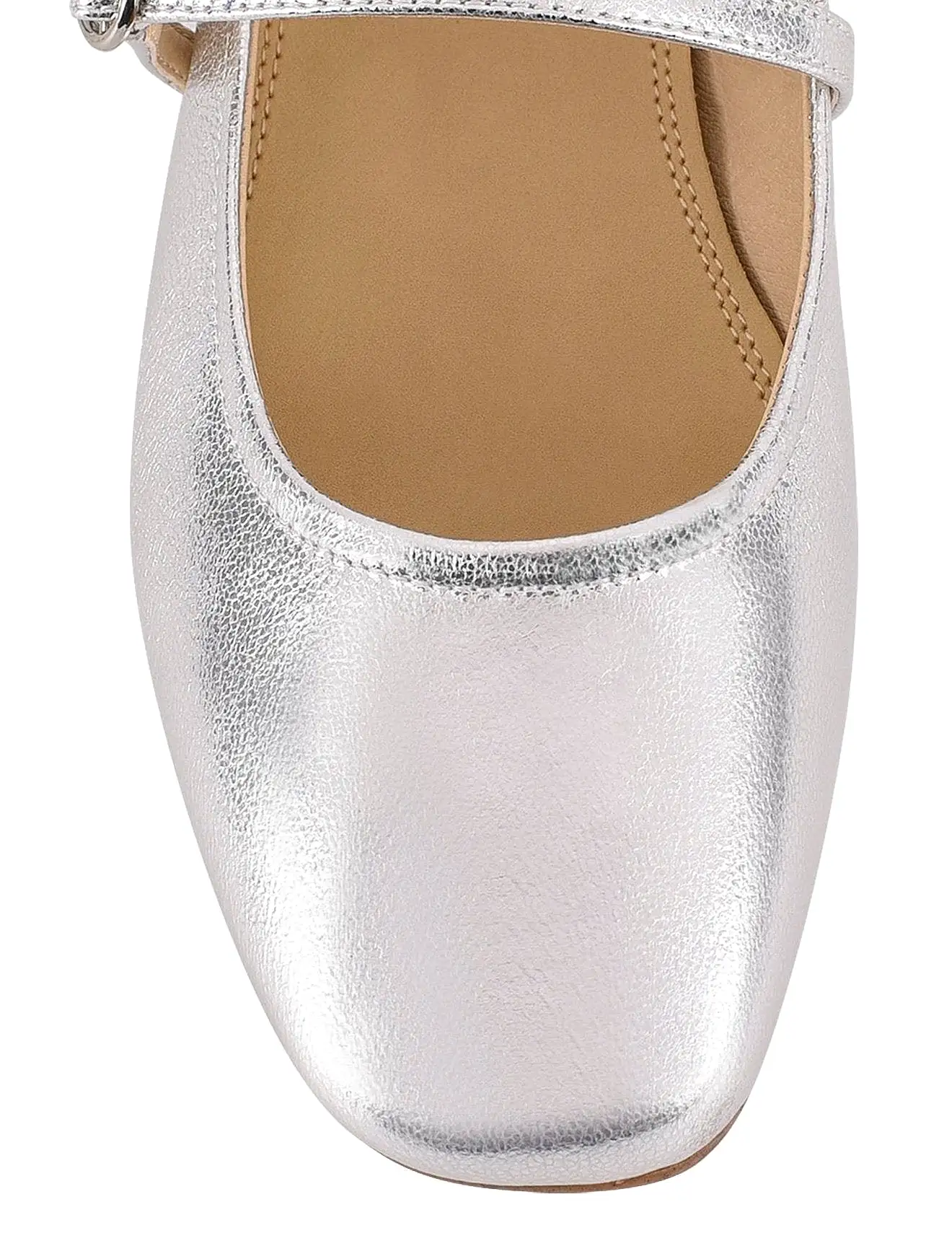 Rey Mary Jane Ballet - Silver Metallic Leather