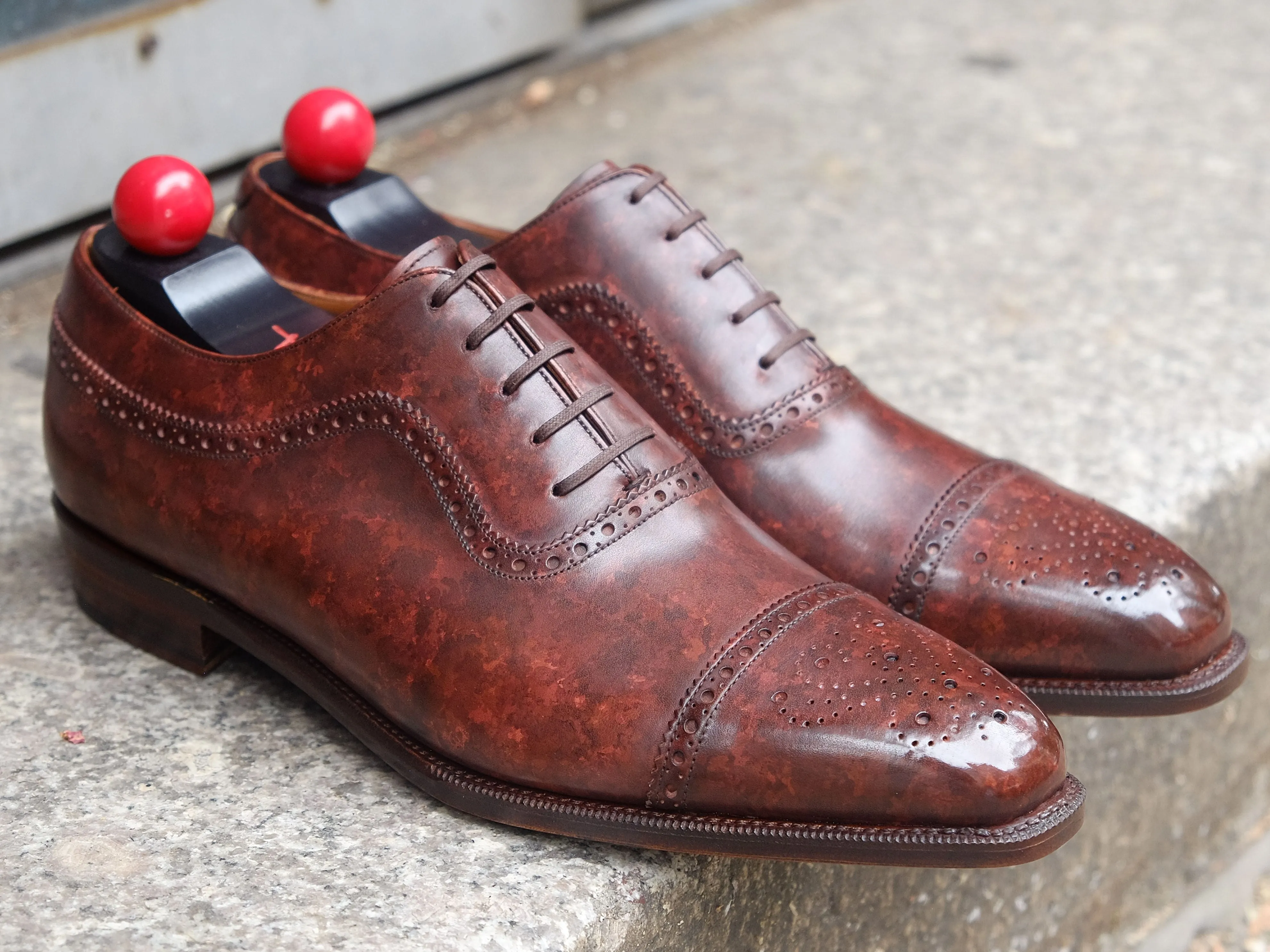 Riviera - MTO - Walnut Marble Patina - MGF Last - Single Leather Sole