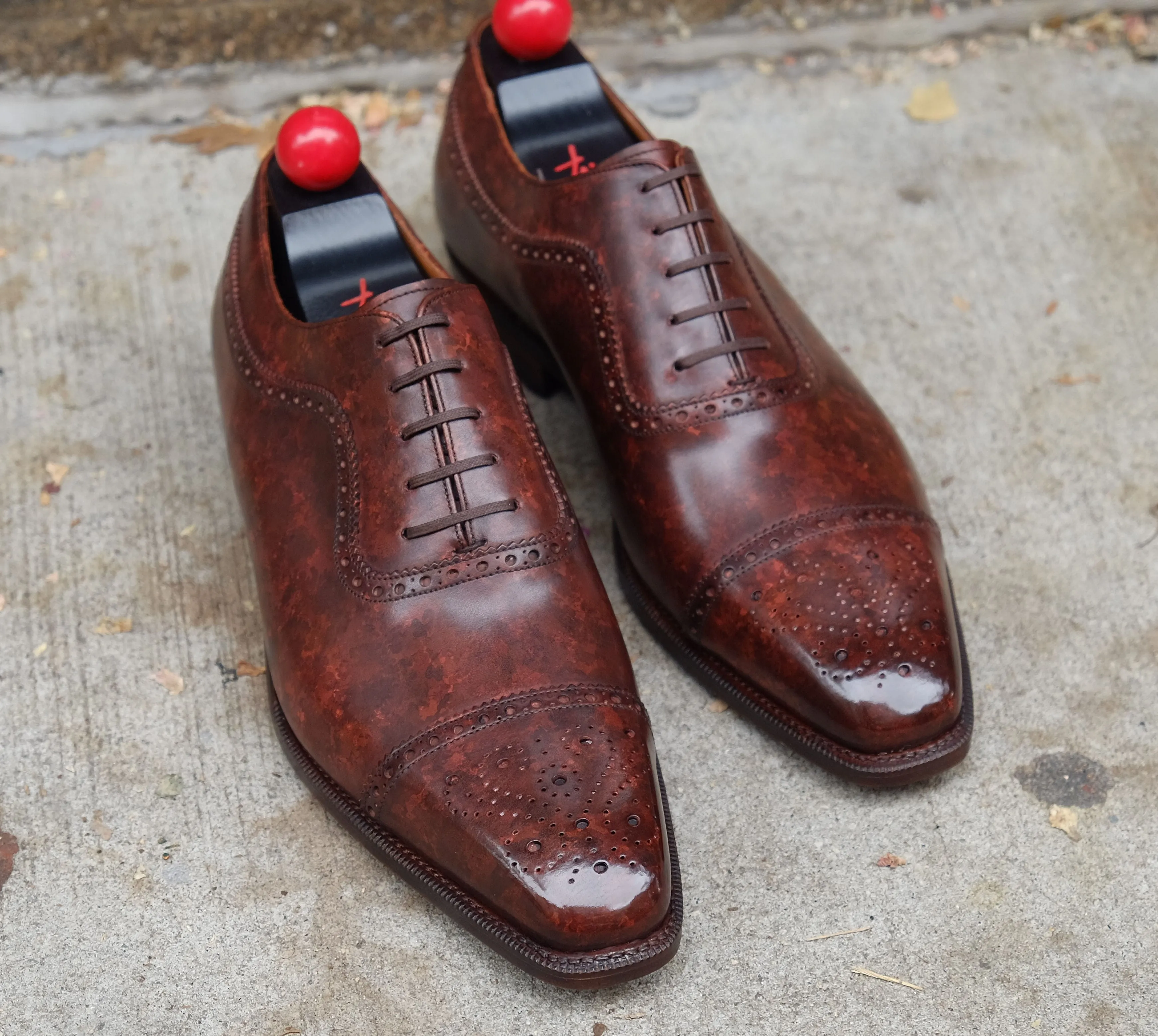 Riviera - MTO - Walnut Marble Patina - MGF Last - Single Leather Sole