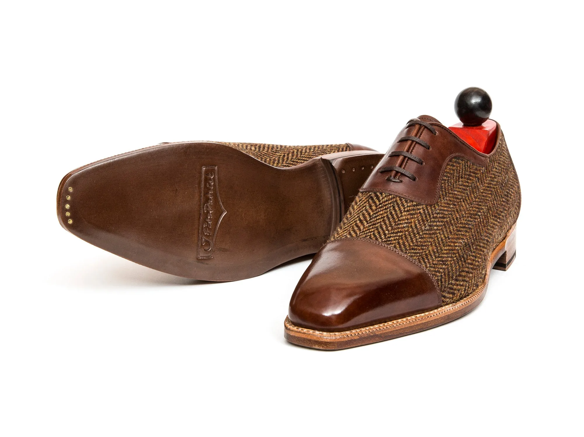 Seaport - MTO - Walnut Museum Calf / Gold Tweed - LPB Last - Natural Single Leather Sole