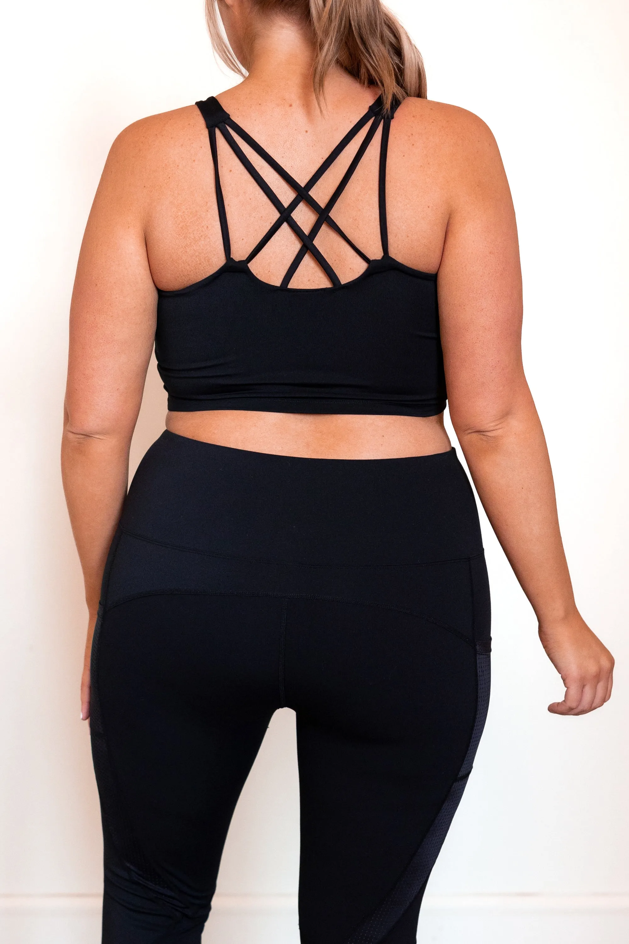 Strapping You In Sports Bra, Black