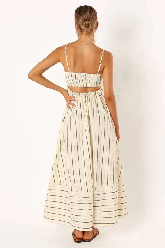 Striped Slip Backless Dress