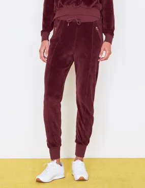 Sundry Velour Zip Pocket Pintuck Jogger Pant Cacao