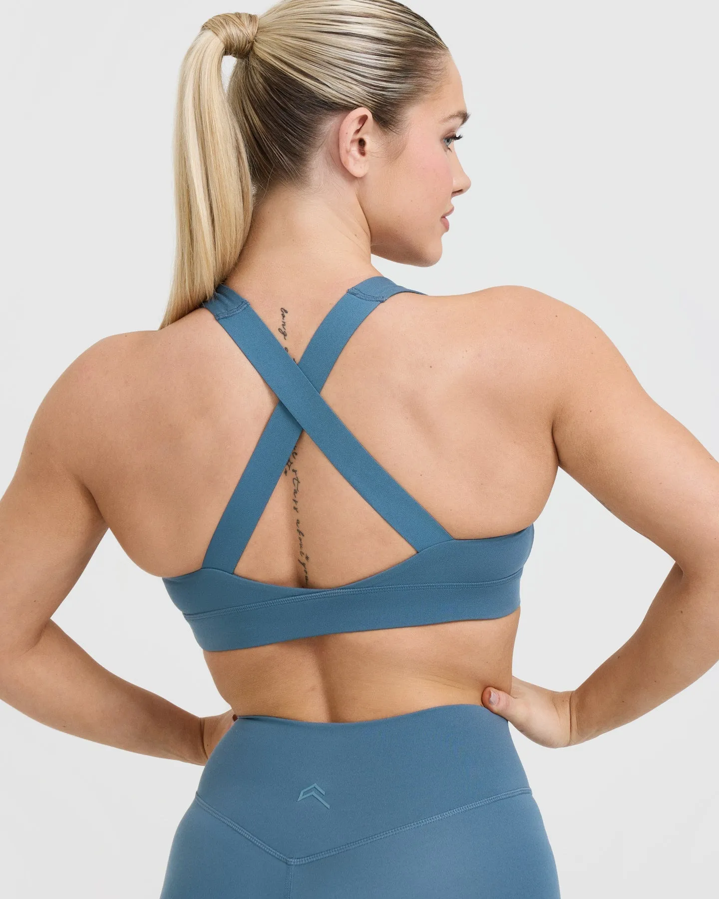 Timeless Wide Strap Sports Bra | Moonstone Blue