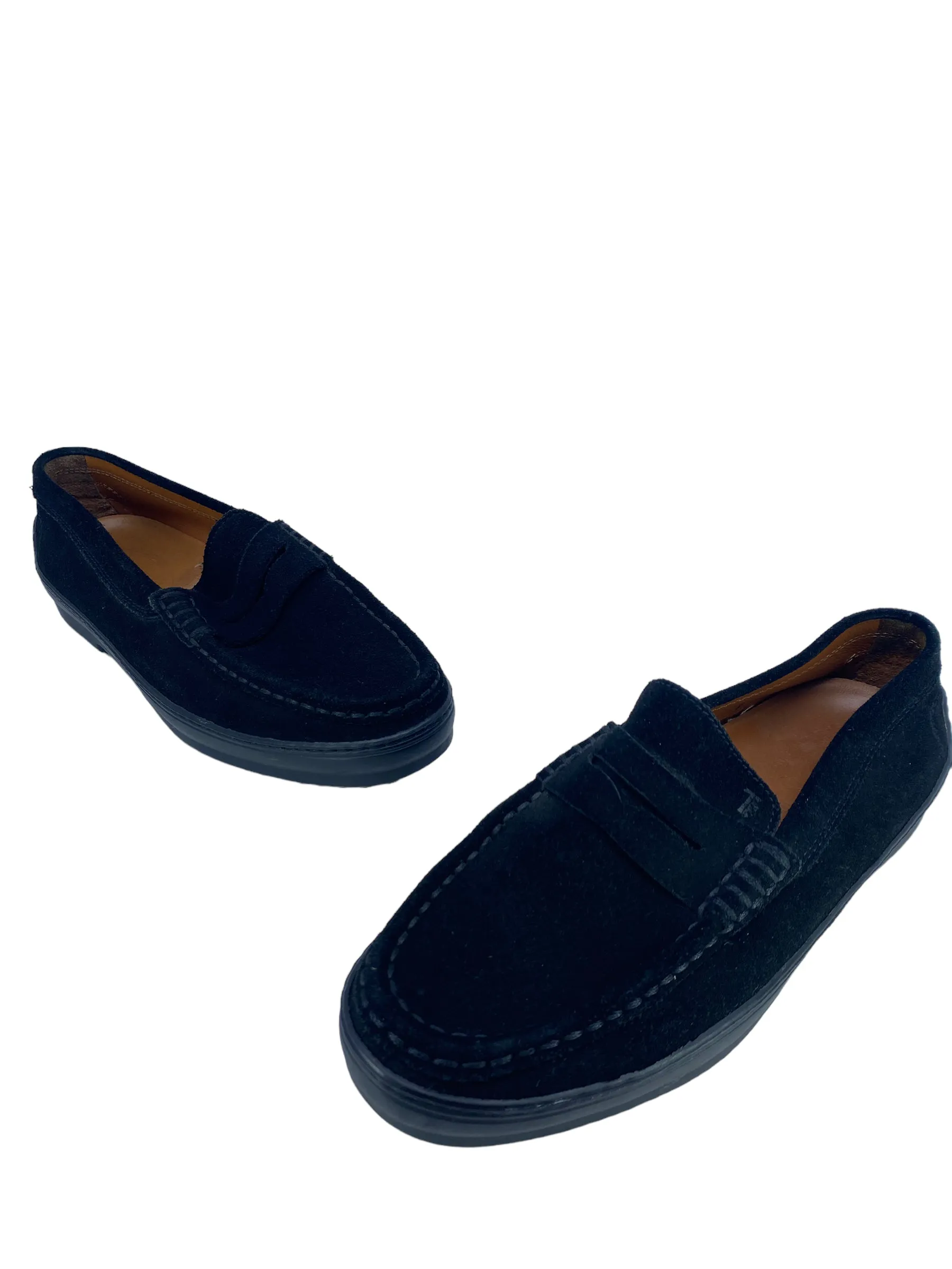 Tods Black Suede Loafer Size 8