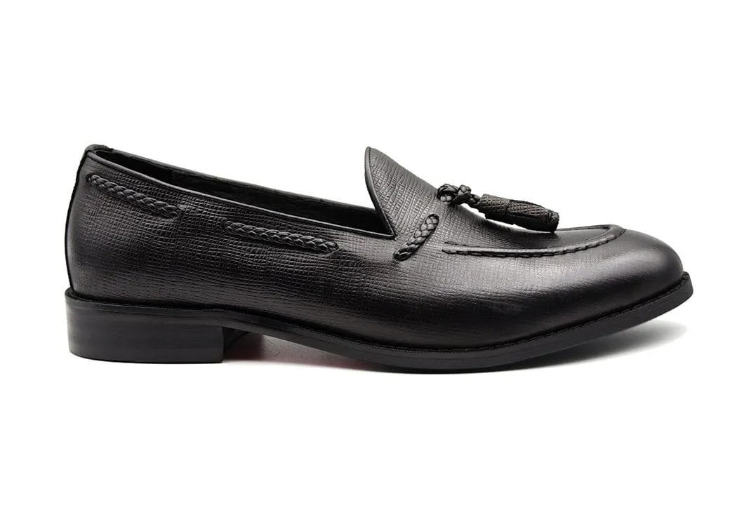 TOKYO | Black Leather Tassel Loafers