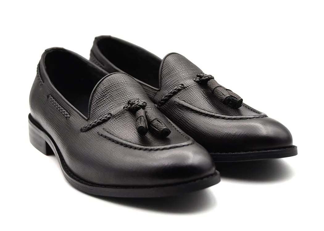 TOKYO | Black Leather Tassel Loafers