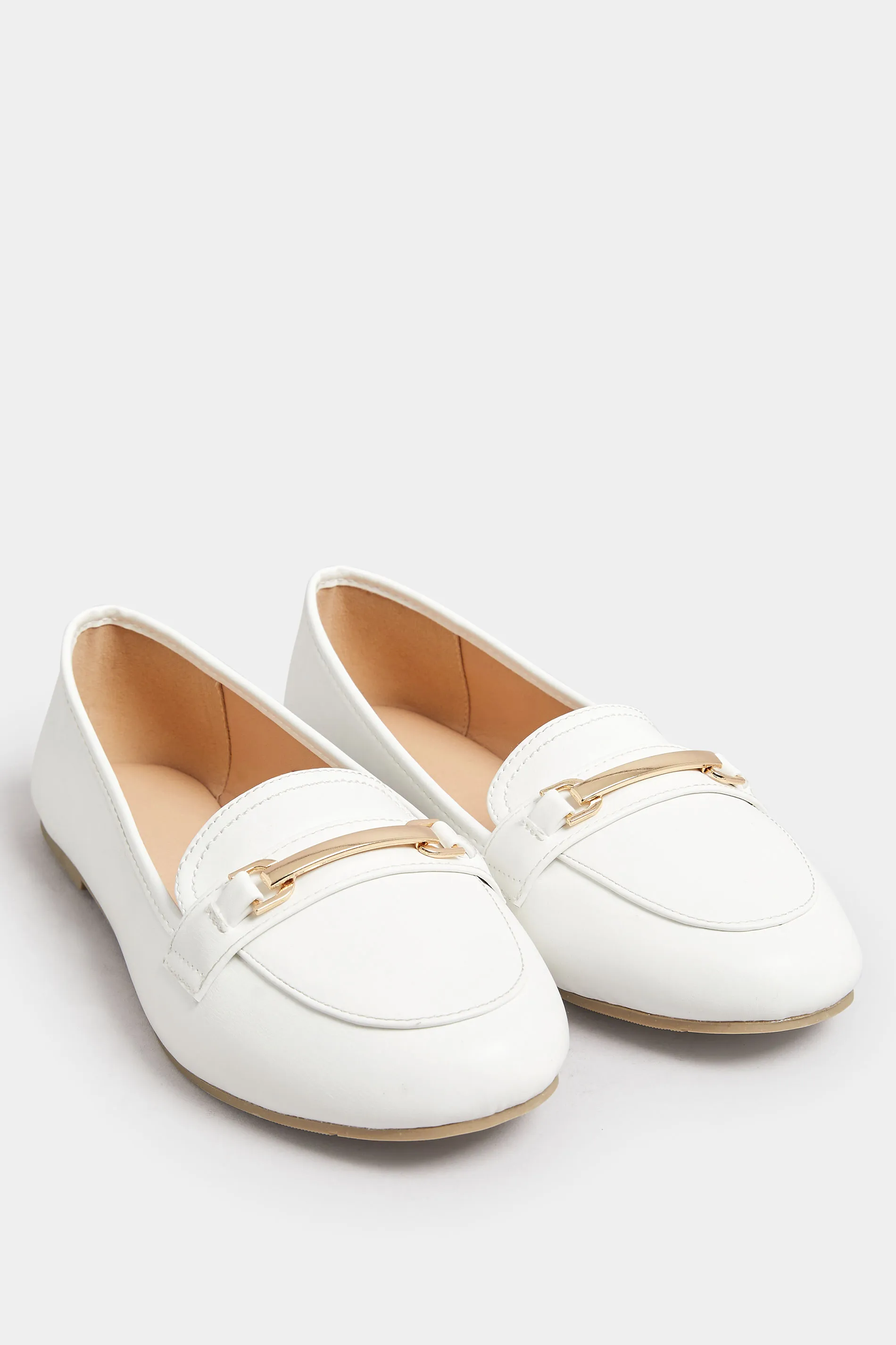 White Buckle Loafers In Extra Wide EEE Fit