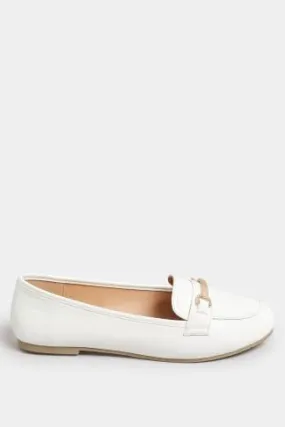 White Buckle Loafers In Extra Wide EEE Fit