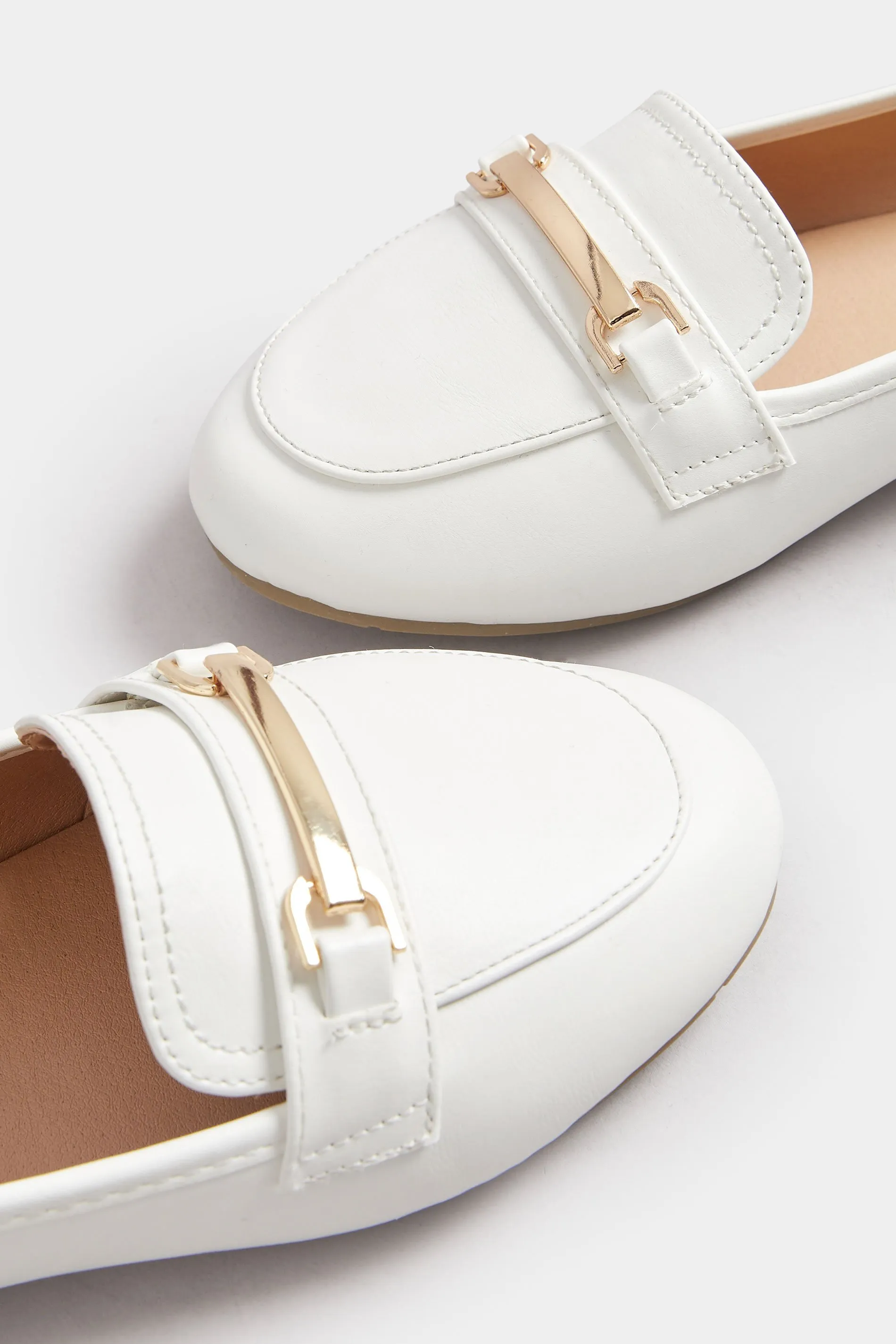 White Buckle Loafers In Extra Wide EEE Fit