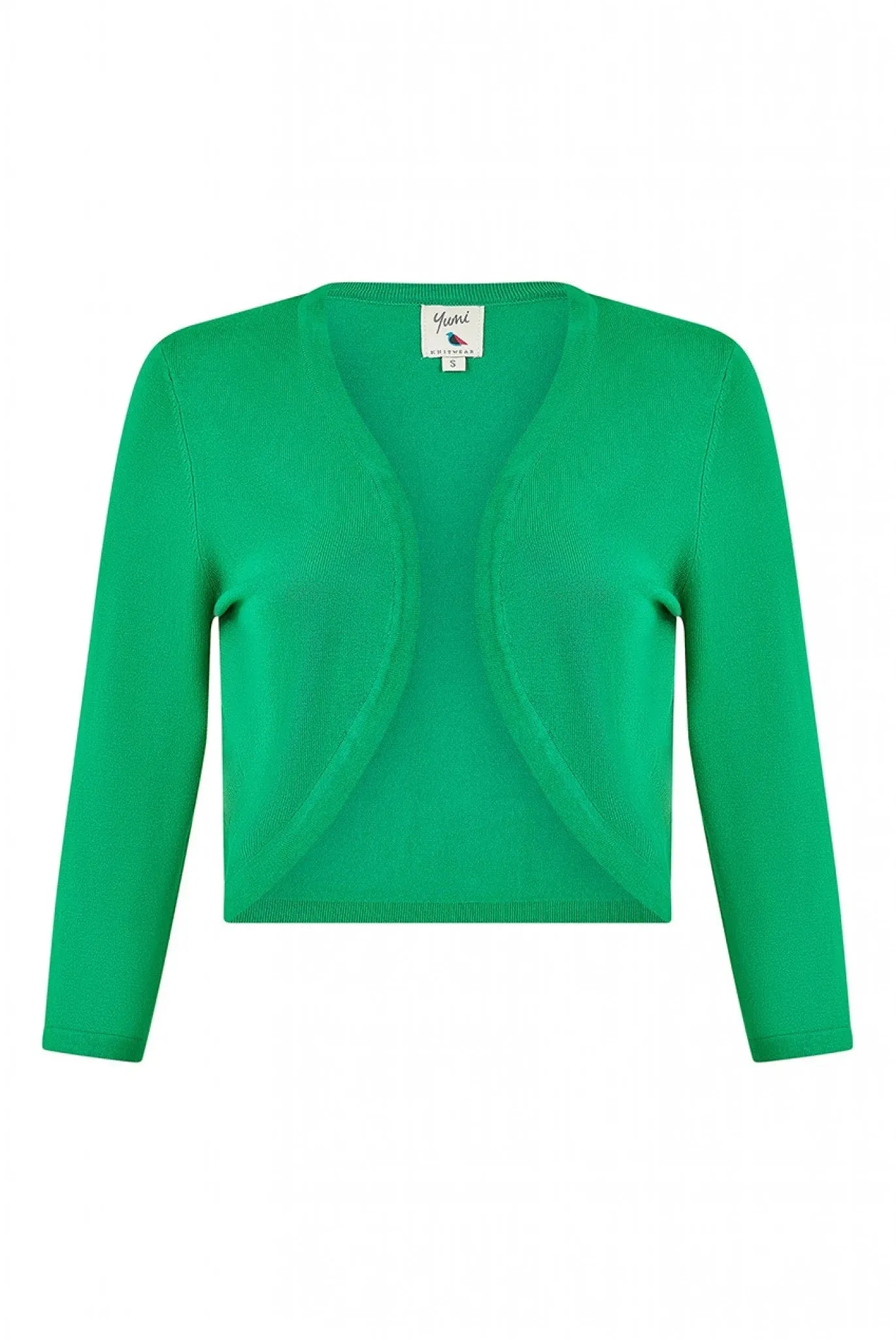 Yumi Green Knitted Curve Bolero